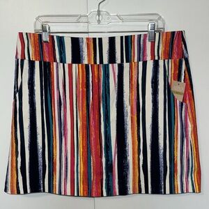 Hope & Harlow Skort Multi Color Brush Stroke Striped w Pockets Women’s 14